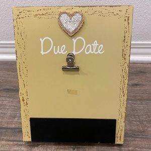 Baby Shower Gender Reveal Due Date Photo Clip with Chalkboard 8x10in Like New